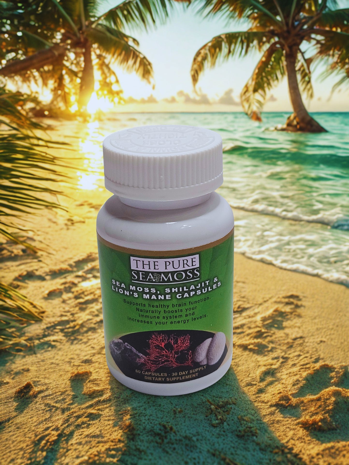 100% Certified Organic Sea Moss Plus Lion's Mane & Shilajit Capsules 60 Ct.